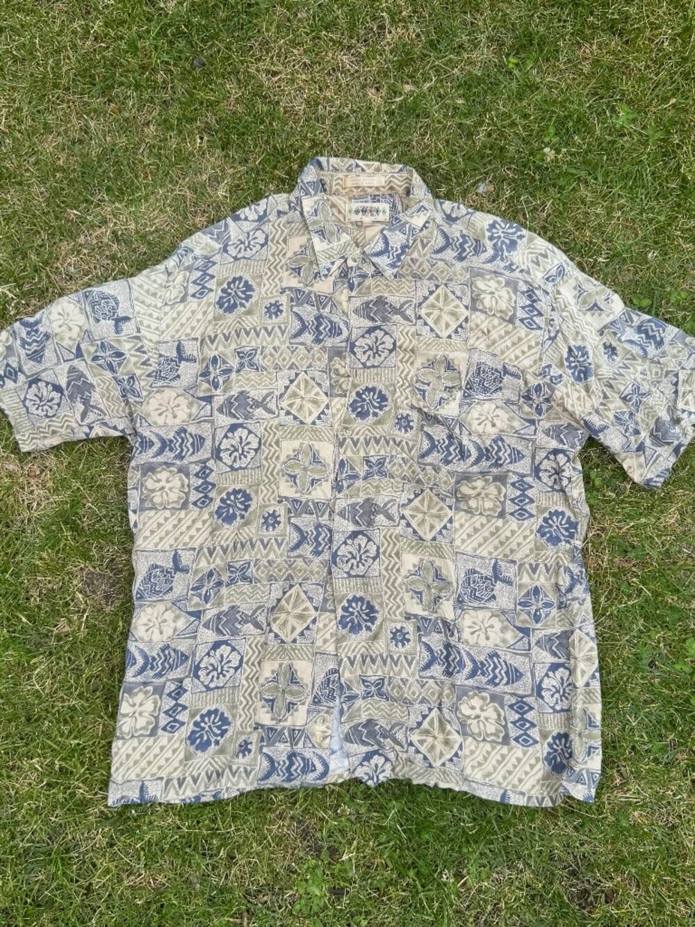 Alaïa - Vintage Campia Moda Rayon Shirt (Men's) - Blue/Grey Multi